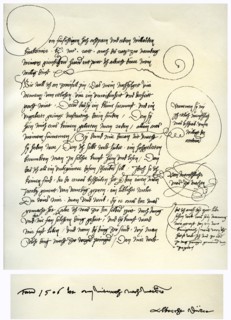 Draft of Albrecht Durer's dedication to Bilibald Pirckheimer, c1523. Artist: Albrecht Dürer