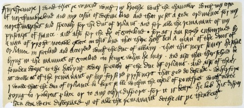 Portion of a letter from Henry V, c1419.Artist: Henry V