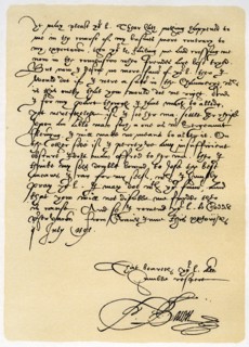 Letter from Francis Bacon to Sir John Puckering, 28th July 1595.Artist: Sir Francis Bacon