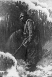 'Sentry duty at a Small Post', First World War, January 1917.Artist: Eugene Zigliara