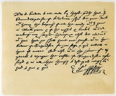 Letter from Grant, as Edward Spenser to one McHenry, c1589.Artist: Edward Spenser