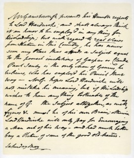 Letter from Thomas Gainsborough to Lord Hardwicke, c1760-1770.Artist: Thomas Gainsborough