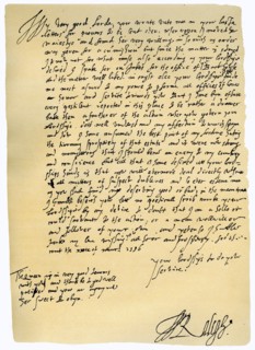 Letter from Sir Walter Raleigh to Robert Dudley, Earl of Leicester, 29th March 1586.Artist: Sir Walter Raleigh
