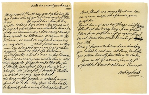 Letter from Henry St John to George Clarke, 27th June 1715.Artist: Henry St John, 1st Viscount Bolingbroke