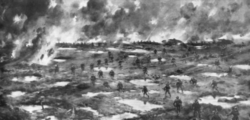 'Conquest of the Wytschaete-Messines Ridge', Belgium, First World War, 7 June 1917. Artist: Unknown