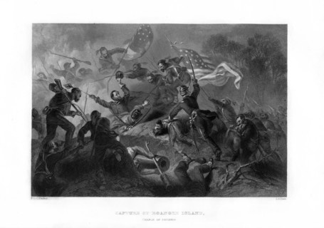 Charge of the Zouaves, Capture of Roanoke Island, North Carolina, 1862-1867.Artist: JJ Crew