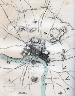 A map of Richmond and its vicinity showing all batteries, 1862-1867.Artist: W Kemble