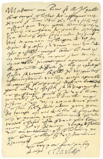 Letter from Emperor Charles V of Spain to Queen Mary of England, 1555.Artist: Emperor Charles V
