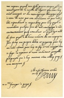 Letter from Henry IV of France to Henry, Prince of Wales, 19th February 1606.Artist: King Henry IV