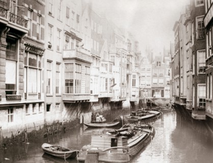 Boats on the canal, Amsterdam, 1898.Artist: James Batkin