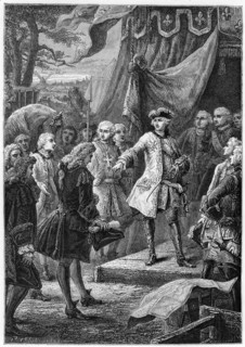 Louis XV, King of France and the Ambassador of Netherlands, (19th century). Artist: Unknown