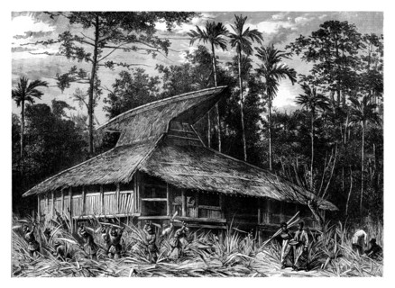 Mosque on Ternate, Indonesia, 19th century.Artist: Mesples