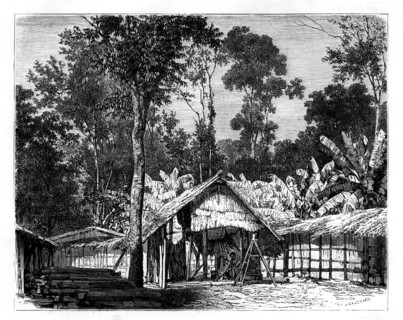 Village, Gabon, 19th century.Artist: E Therond