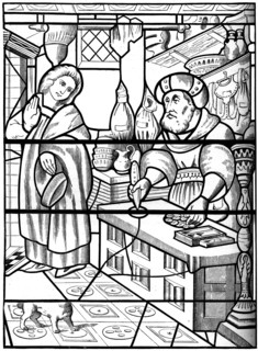 Legend of the Jew of Rue des Billettes, Paris, piercing holy wafer with his knife, 14th century, (18 Artist: Unknown