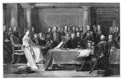 Queen Victoria's first council, c1837. Artist: Unknown