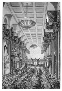 Banquet for the Queen at the Guildhall, London, 1837, (1900). Artist: Unknown