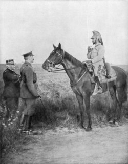 Joseph Joffre, Lord Kitchener and General Baratier, France, World War I, 16 August 1915. Artist: Unknown