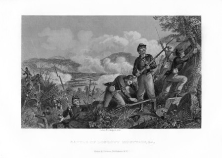The Battle of Lookout Mountain, Tennessee, 24 November 1863 (1862-1867).Artist: John R Chapin