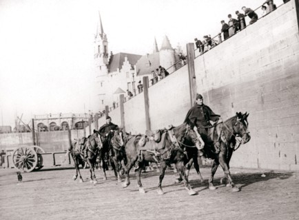 Horseriders, Antwerp, 1898.Artist: James Batkin