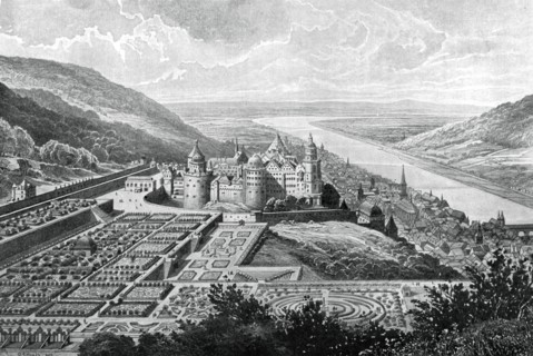 Heidelberg Castle, Germany, in 1620 (1903).Artist: Matthaus Merian