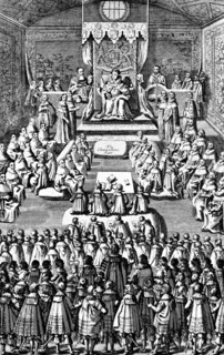 Queen Elizabeth I in Parliament, 16th century, (c1902-1905). Artist: Unknown