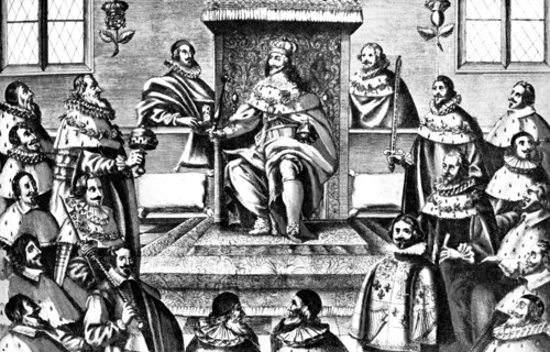 The House of Lords in the Time of Charles I, 17th century, (c1902-1905). Artist: Unknown