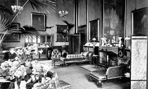 The Red Drawing Room in the Speaker's House, Palace of Westminster, London, c1905. Artist: Unknown