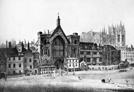 New Palace Yard, Westminster, in the 18th century, c1905. Artist: Unknown