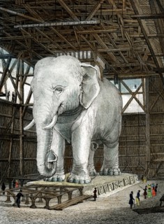 Model of the Elephant of the Place de la Bastille, c1834.Artist: Fenner Sears & Co