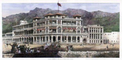 'Banking Premises at Aden', 8 January 1887. Artist: C Kell