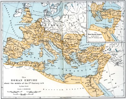 Map of the Roman Empire, 2nd century AD, (1902). Artist: Unknown