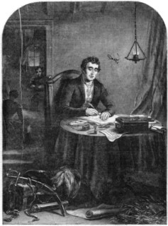 'The Duke of Wellington writing the despatches after the Battle of Waterloo, 1815', 1852. Artist: Unknown