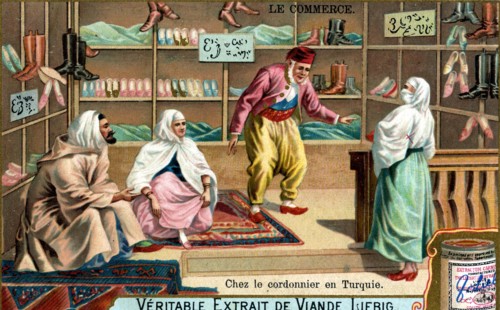 At a shoemaker's in Turkey, c1900. Artist: Unknown