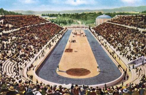 Olympic stadium, Athens, 1906, (1936). Artist: Unknown