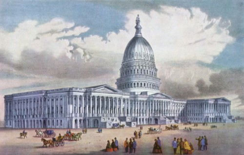 'Washington, United States Capitol', 19th century.Artist: Currier and Ives