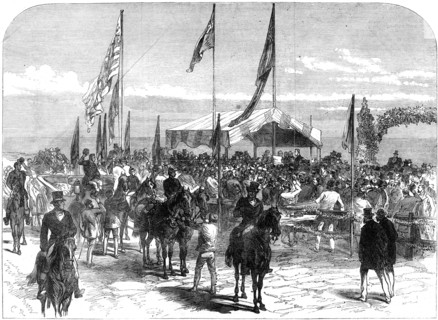 'His Royal Highness receiving the address of the Glenelg Corporation', Australia, 1868. Artist: Unknown