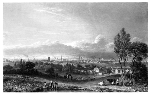 View of Manchester, 1844.Artist: Thomas Higham