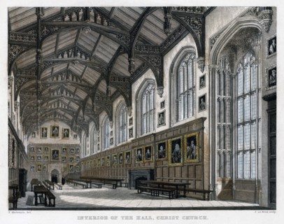 Interior of Christ Church Hall, Oxford University, c1830s. Artist: JH Le Keux.