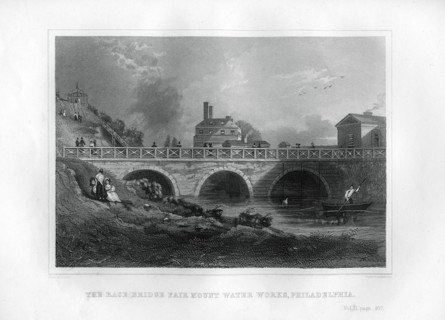 The Race Bridge Fair Mount Water Works, Philadelphia, Pennsylvania, USA, 1855.Artist: J Andrews