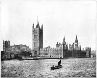 Houses of Parliament, London, late 19th century.Artist: John L Stoddard