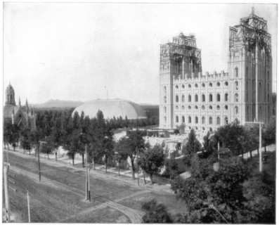 New Mormon Temple, Salt Lake City, Utah, late 19th century. Artist: John L Stoddard