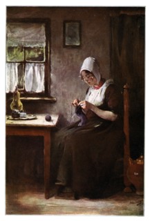Knitting fisherwoman, 1901.Artist: Hobbe Smith