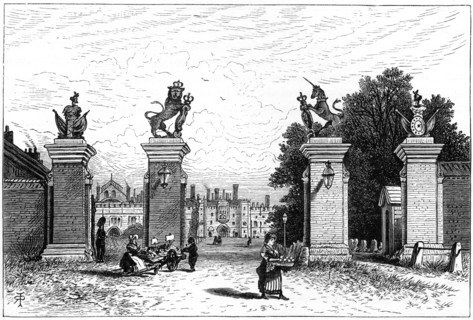 'Entrance to Hampton Court Palace', 1880.Artist: Robert Taylor Pritchett