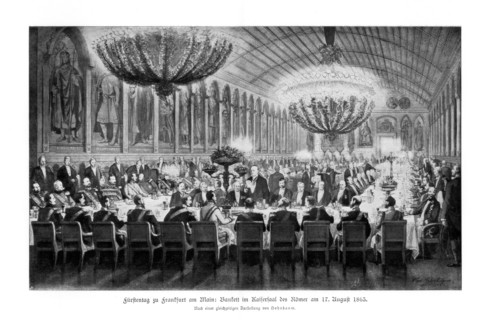 Banquet in the Emperor's Hall, Römer, Frankfurt, (17th August 1863), 1900. Artist: Unknown