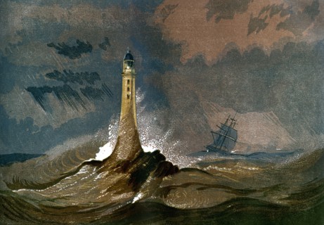 Smeaton's Eddystone Lighthouse, Devon, c1850. Artist: Unknown