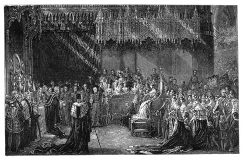 Coronation of Queen Victoria at Westminster Abbey, London, 28 June 1838, (1900). Artist: Unknown