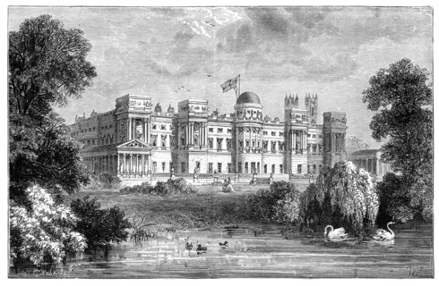 The front garden of Buckingham Palace, London, 1900. Artist: Unknown