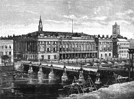 The Exchange and Frederick's Bridge, Berlin, 1900. Artist: Unknown