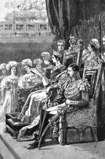 The Queen opening Parliament, 1846, (1900). Artist: Unknown