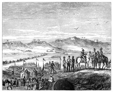 The British Army crossing the Sutlej River, India, 19th century, (1900). Artist: Unknown